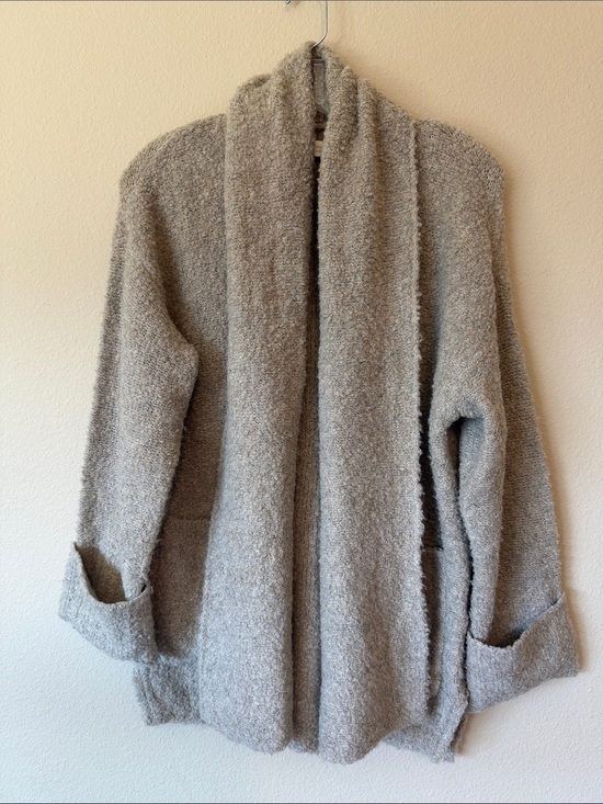 Abercrombie & Fitch Jackets & Blazers - Abercrombie & Fitch Taupe Teddy Open-Front Cardigan